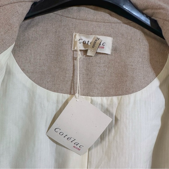 Cotelac Wool Blend Tan Boxy Short Jacket With Mandarin Collar Size 2/US8 ($435) - Picture 9 of 13